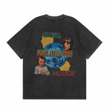 SAINT MICHAEL Vintage T Shirt Direct Spray Washing Water Old Short Sleeve