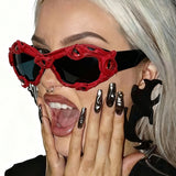 Trendy punk glasses dark gothic styley2k