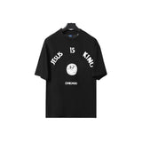 Jesus Is King T Shirt Loose Letter Print Men's and Women's Short-Sleeved T-shirt