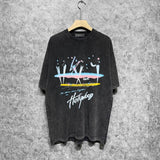 Amiri washed t-shirt hollywood rainbow printing short sleeve