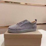 Louboutin-style red bottom shoes cl men's shoes electric embroidered red bottom white shoes breathable sneakers men's shoes flatscasual shoes crescent shoes