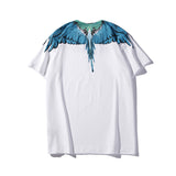 Marcelo Burlon T Shirt MB Jungle Blue Wings Seamless Printing Men and Women Same Style