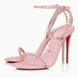 Louboutin-style red bottom shoes european station cl red bottom high heels pointed toe super high heel stiletto spring & fallflats women's shoes flatsexportplus size shoes