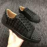 Louboutin-style red bottom shoes european station cl electric embroidery rivets red bottom sneakers easiest for matchtrendycouple style casual shoes guangdong