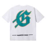 Godspeed T Shirts Speedboat Shark Print Cotton Crew Neck Short Sleeve Men and Women