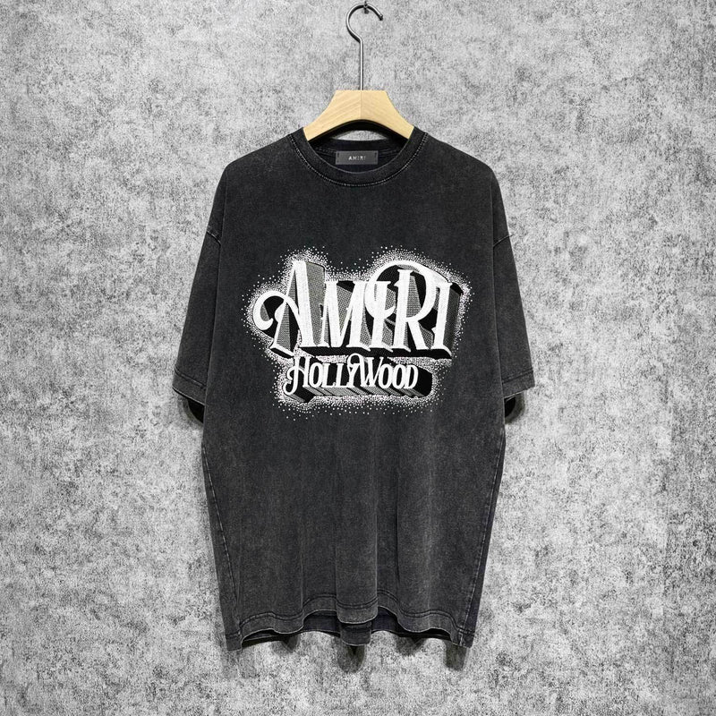 Amiri washed t-shirt stereo hollywood short sleeves
