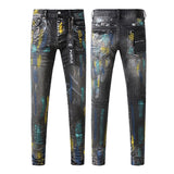 Purple Brand Jeans Pure Cotton High Street Trend #9078