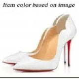 Louboutin-style red bottom shoes cl red bottom export pointed toe v-mouth high heels flats women's shoes sexyflats