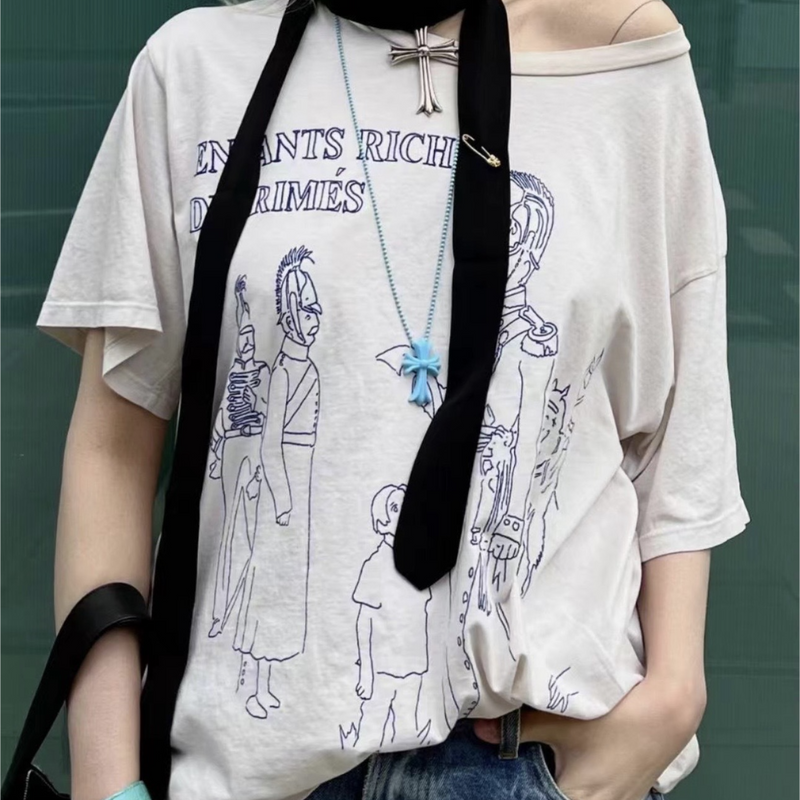 ERD T Shirts Summer Printed Slogan Punk