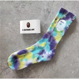 Bape Socks Tall Tube Tie Dyeing Men and Women