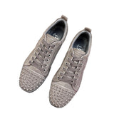 Louboutin-style red bottom shoes men's genuine leather patchwork sneakers cl rivet decoration trendy low-top casual shoes multi-color exporttie back sneakers