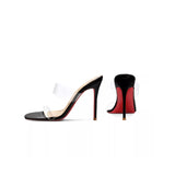 Louboutin-style red bottom shoes exportfrenchcl red bottom women's stiletto shoes sexy pointed toe flatsflats high heels fish mouth women's shoes