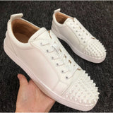 Louboutin-style red bottom shoes, popular european station cl red bottom shoes, electric embroidery style, low-top high-top men's shoes, red bottom couple, trendy rivets, casualtie back