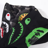 Bathing Ape Hoodie Camouflage Shark Jacket Men's Autumn and Winter Cardigan Zipper Embroidered Hooded Sweater