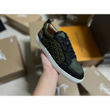 Louboutin-style red bottom shoes european cl style gridsmen's shoes cowhide rivets hot diamond low-top red bottom shoes couple sneakers casualeasiest for match
