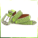 Hip-hop punk rhinestone belt women men skull accessories
