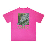 Amiri Washed Distressed T Shirt Printed Trendy Pure Cotton