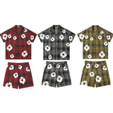 Denim Tears Shirt & Shorts 2 Piece Set Kapok Plaid Short Sleeve