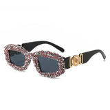 Trendy punk glasses diamond square