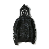 Shark Print Hoodie Fashion Brand Shark Skull Dark Sweater Street Fashion Large Size Coat