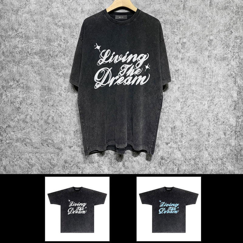 Amiri washed t-shirt - cloud letter short sleeve