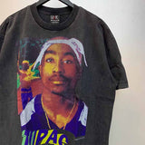 SAINT MICHAEL Vintage T Shirt MKSZY 2pac White Headscarf West Coast Vintage Short Sleeve