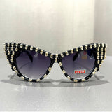 Trendy punk glasses retro big cat eyes