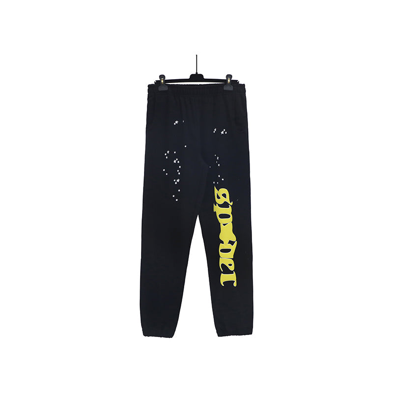 Sp5der Sweatpants Cobweb Puff Print Pure Cotton