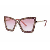 Trendy punk glasses cat eye diamond anti-blue light
