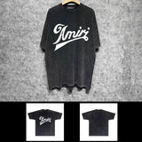 Amiri washed t-shirt flowy letter short sleeves