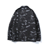Shark Print Jacket Spring And Autumn Men'S Fashion Fashion Brand Camouflage Workwear Wind Coat Coat