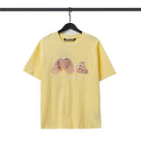 Palm Angels T Shirts Broken Bear Printed round Neck Short Sleeve T-shirt