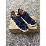 Louboutin-style red bottom shoes european station cl rivet shoes casual sneakers sneakers fashioneasiest for match loafers genuine leather shoes