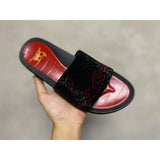 Louboutin-style red bottom shoes wind clmen's slippers red bottom non-slipabrasion resistant breathable fashiontrendy men's shoes hot style
