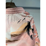 Amiri Shirt And Shorts 2 Piece Set Fashion Print Couple High Street