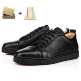 Louboutin-style red bottom shoes european station export model: cl red bottom studded shoes embroider men's sneakers black casualcouple model