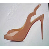 Louboutin-style red bottom shoes european station cl red bottom high heels pointed toe super high heel stiletto spring & fallflats women's shoes flatsexportplus size shoes
