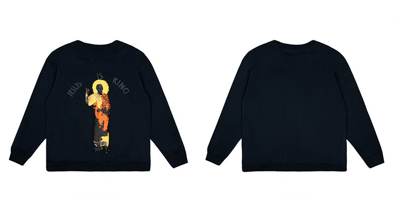 Jesus Is King T Shirt Casual Loose round Neck Sweatshirt