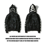 Shark Print Hoodie Fashion Brand Shark Skull Dark Sweater Street Fashion Large Size Coat