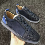Louboutin-style red bottom shoes cl red bottom shoes european station export men's shoes rivet sneakers trendyflats breathable willow couple style