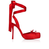 Louboutin-style red bottom shoes ballet shoes dance shoes european station cl french one-word celebrity elegant rhinestone sexy red bottom export high heels