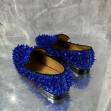 Louboutin-style red bottom shoes cl andgz men's shoes black messy nails low heel red bottom shoes rivet shoes loafers stylish stage shoes anti-wolf