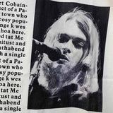 SAINT MICHAEL Vintage T Shirt Kurt Cobain Black and White Newspaper Portrait Short Sleeve