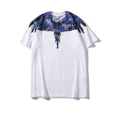 Marcelo Burlon T Shirt MB Blue Wings Men's and Women's Same Hip Hop Pure Cotton