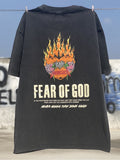 Men Vintage T-Shirts "Metallica" Fear Of God Washed Black Tee