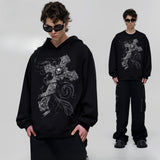 Vintage Hoodie Sacred Mountain Cross American Vintage Hooded Print Crew Neck Sweater