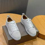 Louboutin-style red bottom shoes cl red bottom shoes genuine leather rivets trendy shoes fashion suede casual sneakers trendyy stylish men's shoes