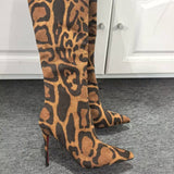 Louboutin-style red bottom shoes clsexy leopard print women's boots sheep velvet suede women's stiletto boots casualfashion wholesale in stock upper