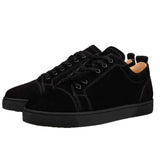 Louboutin-style red bottom shoes european station export model: cl red bottom studded shoes embroider men's sneakers black casualcouple model