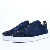 Louboutin-style red bottom shoes export model cl men's shoes electric embroidered red bottom white shoes breathable sneakers men's shoes flatscasual shoes crescent shoes goatskin